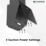 Faber 60cm 1200 m³/hr Vertical Wall Mounted Chimney|Filterless|Two Way Suction|Auto Clean|8 Yrs on Motor & 2 Yrs Comprehensive Warranty by Faber|Touch