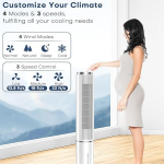 HIFRESH Air Cooler for Home, 107CM Tower Cooler w/Remote & LED Touch Screen, 4 Mode & 3 Speed, 12H Timer, 26 Feet Air Delivery, 4L Water Tank, 4 Ice P