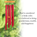 BIG wind chimes for home positive energy items for good luck (red)